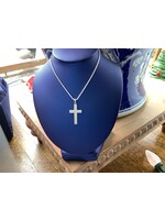 Jordans Glitzy CZ Cross on 18in Chain