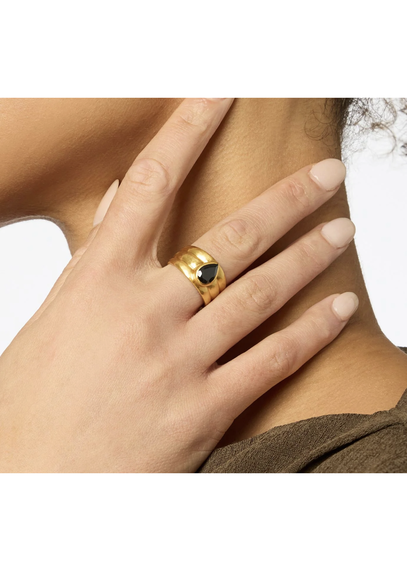 Julie Vos Cirque Stone Ring 8 Black
