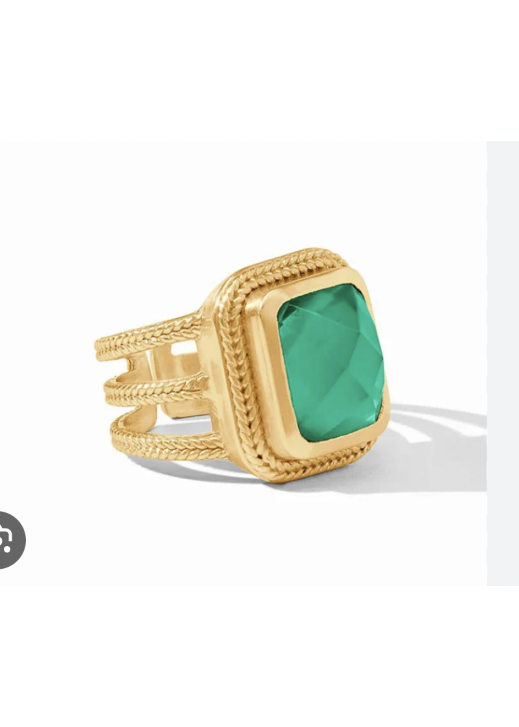 Julie Vos Cheval Statement Ring Emerald Green 7