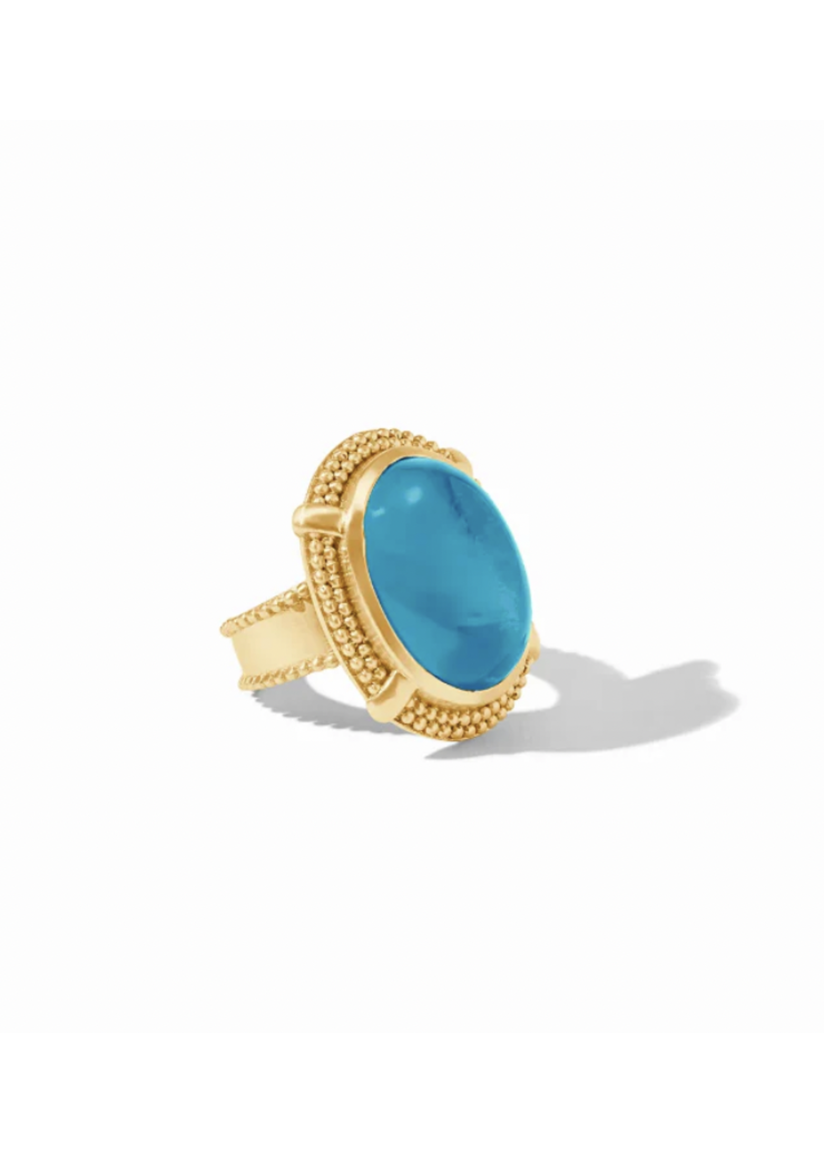 Julie Vos Cabochon Statement Ring London Blue 8
