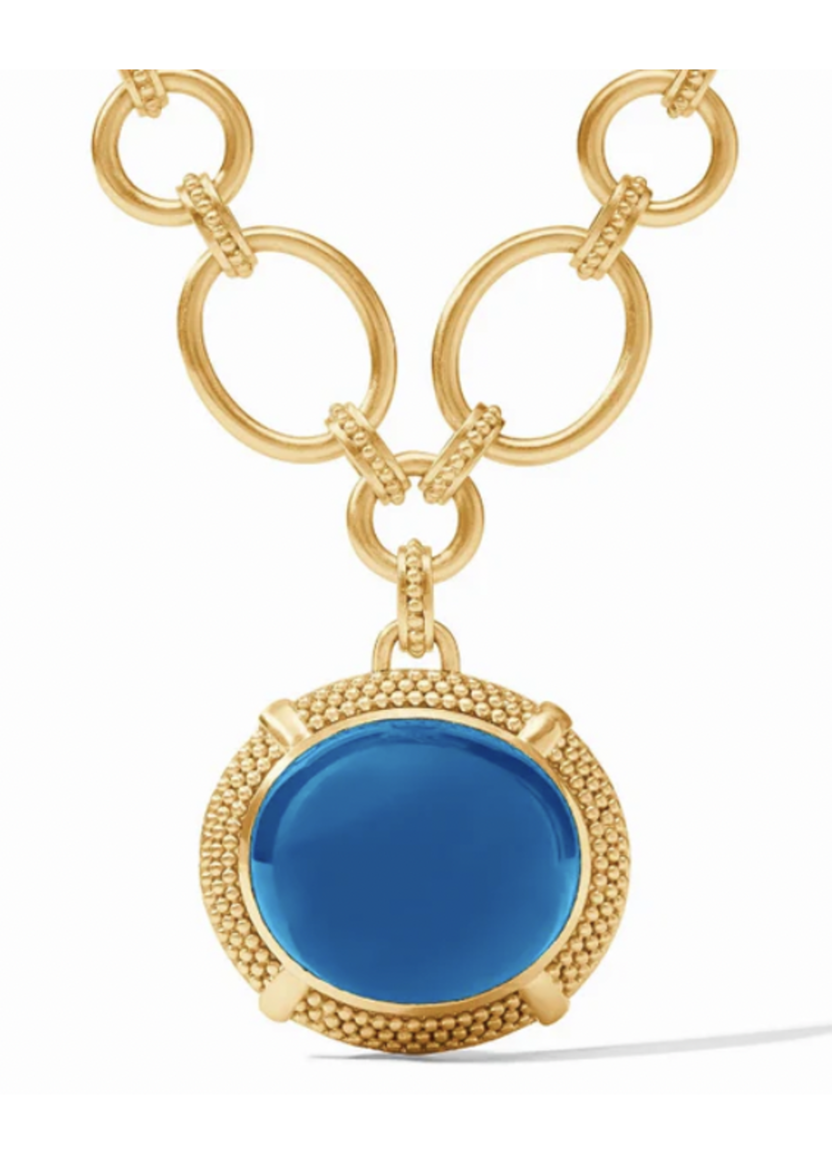 Julie Vos Cabochon Statement Necklace London Blue