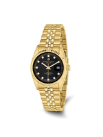 Charles Hubert Mens Gold Tone Black Dial Watch