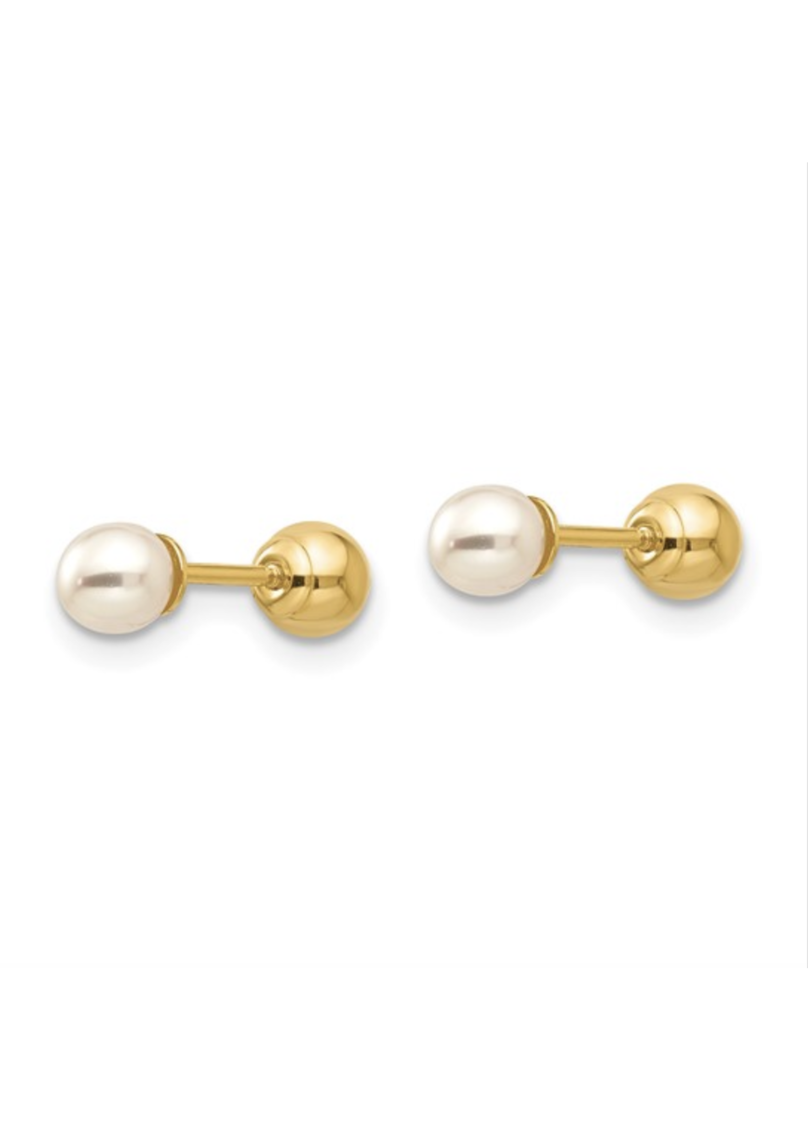 Jordans 14k Reversible 3.5mm Pearl and Gold Bead Screw Back