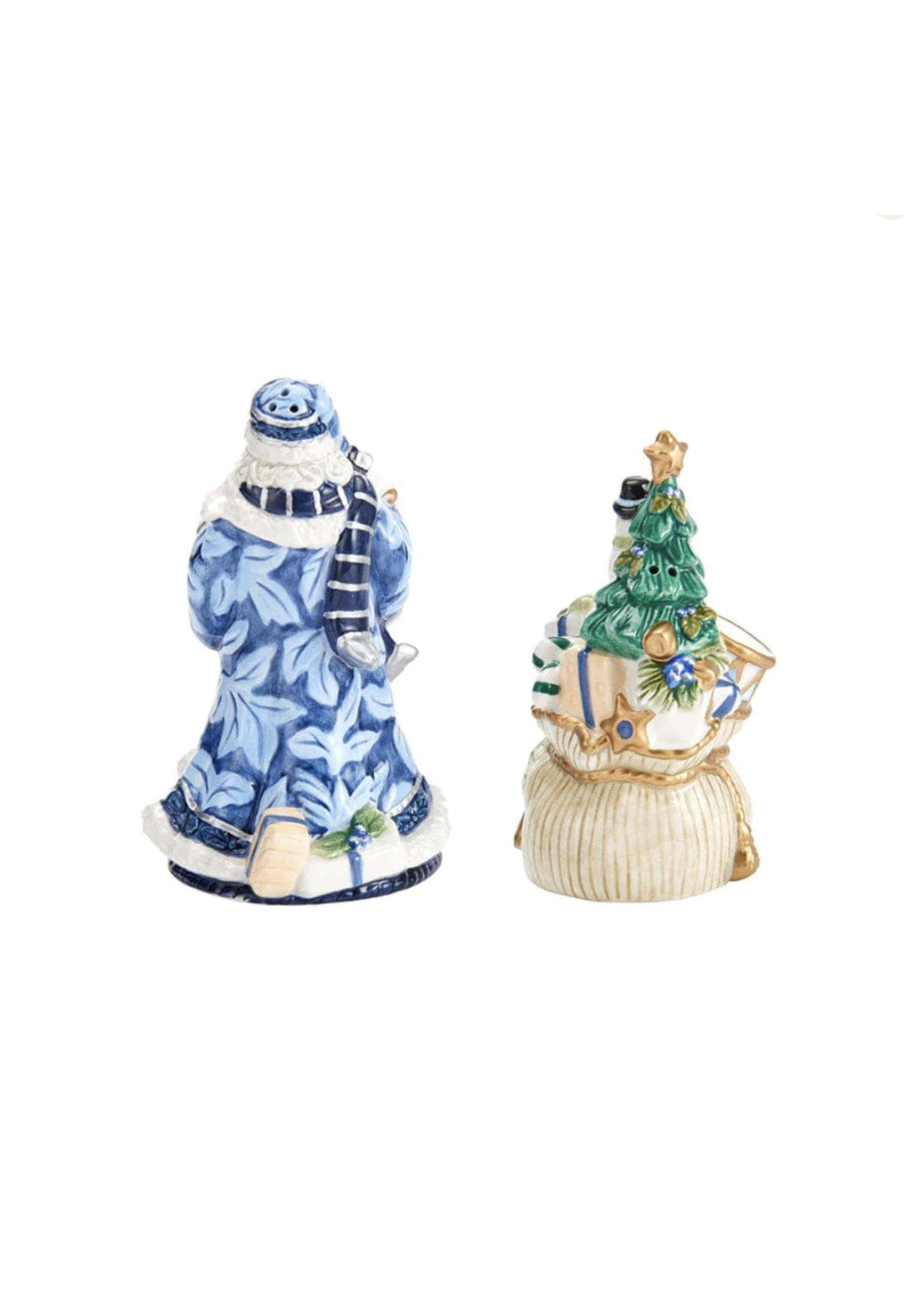 Fitz & Floyd Holiday Home Blue Salt and Pepper Set