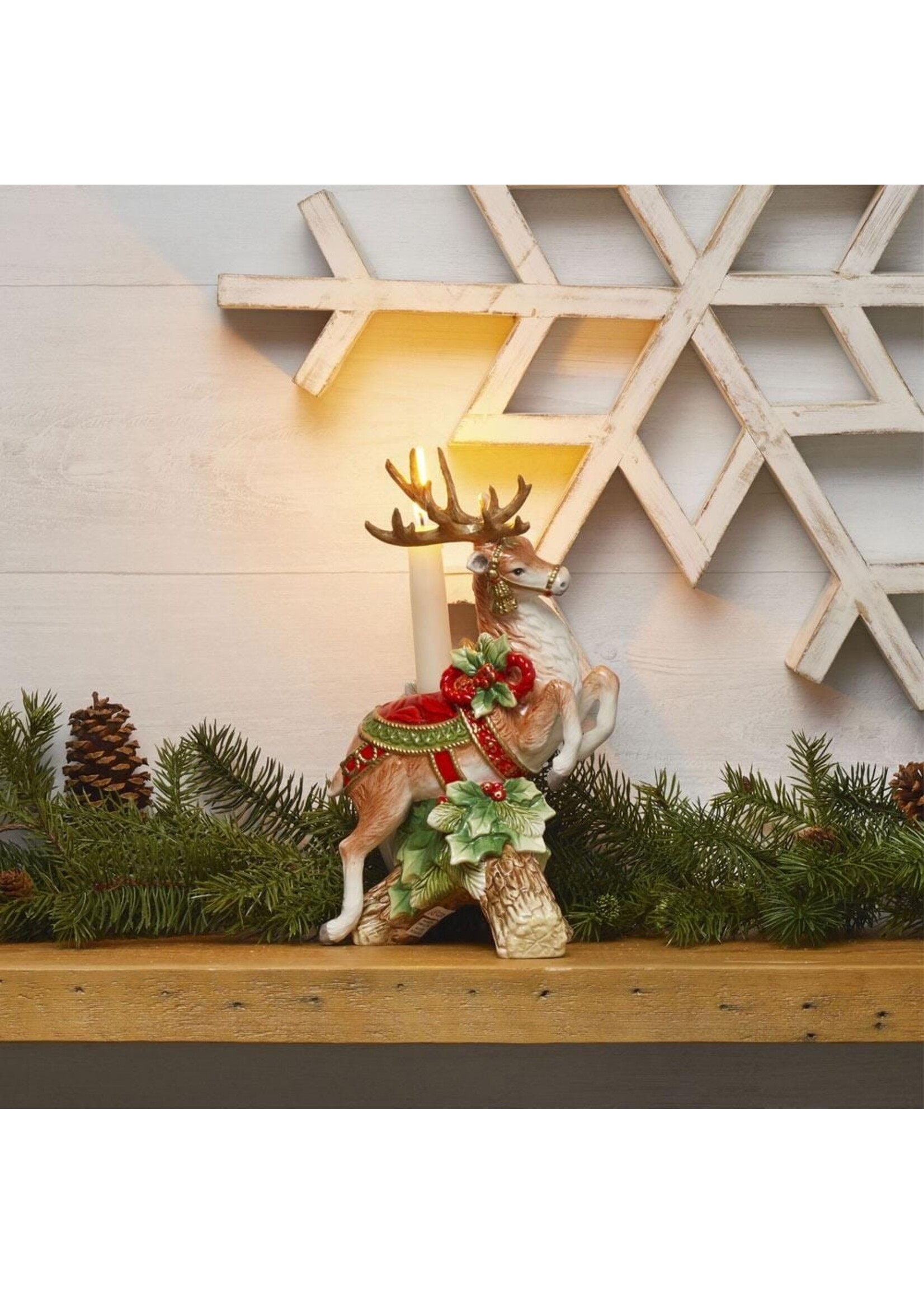 Fitz & Floyd Holiday Home Leaping Deer Candle Holder