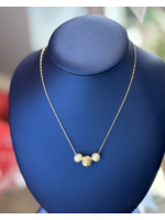 Jordans 14k Gold Bead and Pearl Trio Necklace