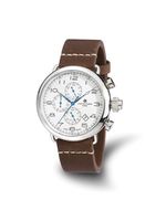 Charles Hubert Stainless Leather Band 46mm Dual Time Watch - Chronograph