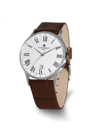 Charles Hubert Mens Stainless Steel Quartz Watch Roman Numeral Dial