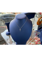 Jordans 14kwg Dainty Diamond Cross 16in