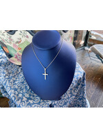 Jordans 14kwg Cross Necklace .7 mm Wheat 16in