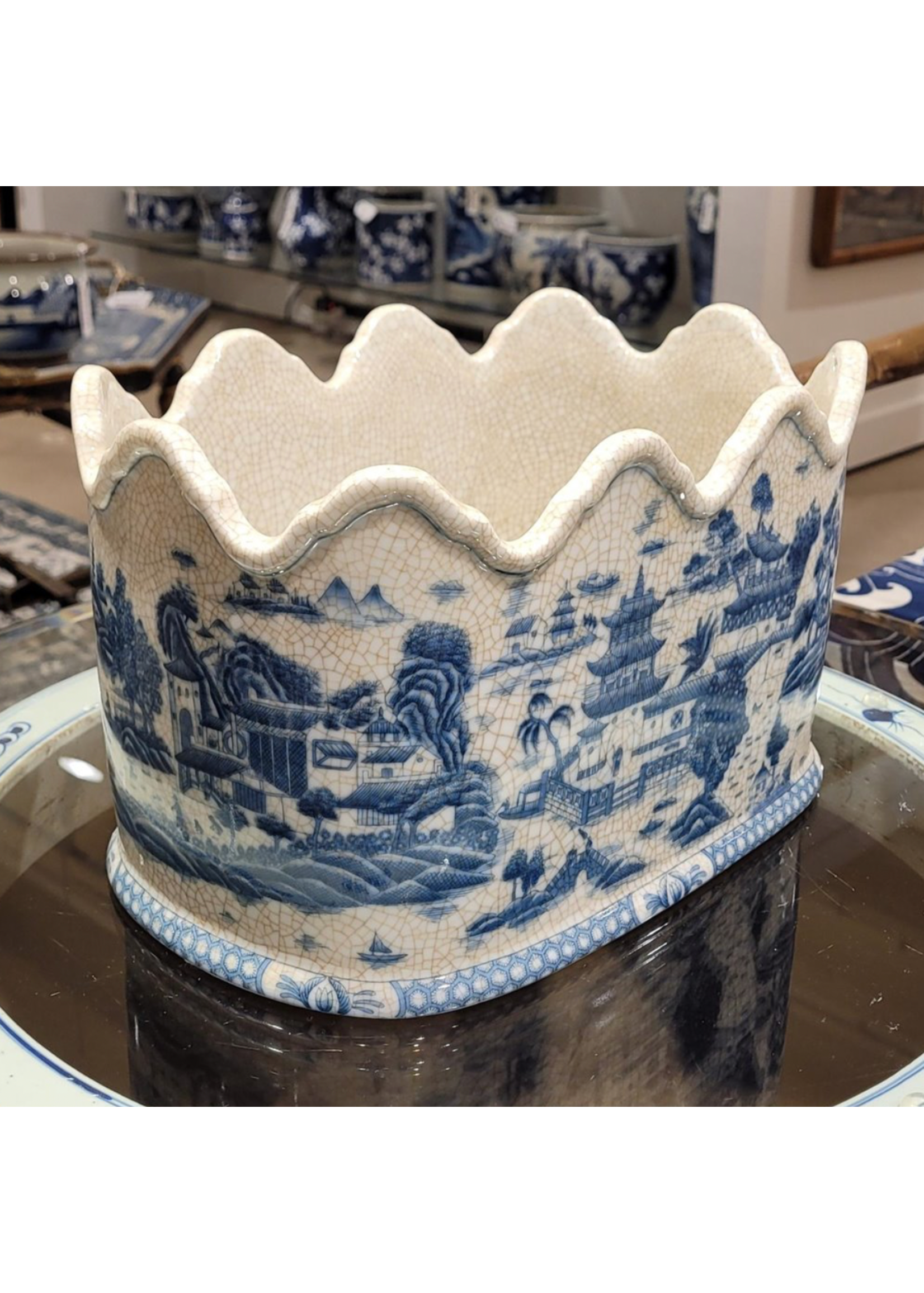 Jordans Blue and White Scene Scalloped