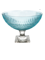 Jordans Faceted Pale Blue Footed Bowl