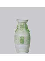 Jordans Double Happiness Green Lug Vase