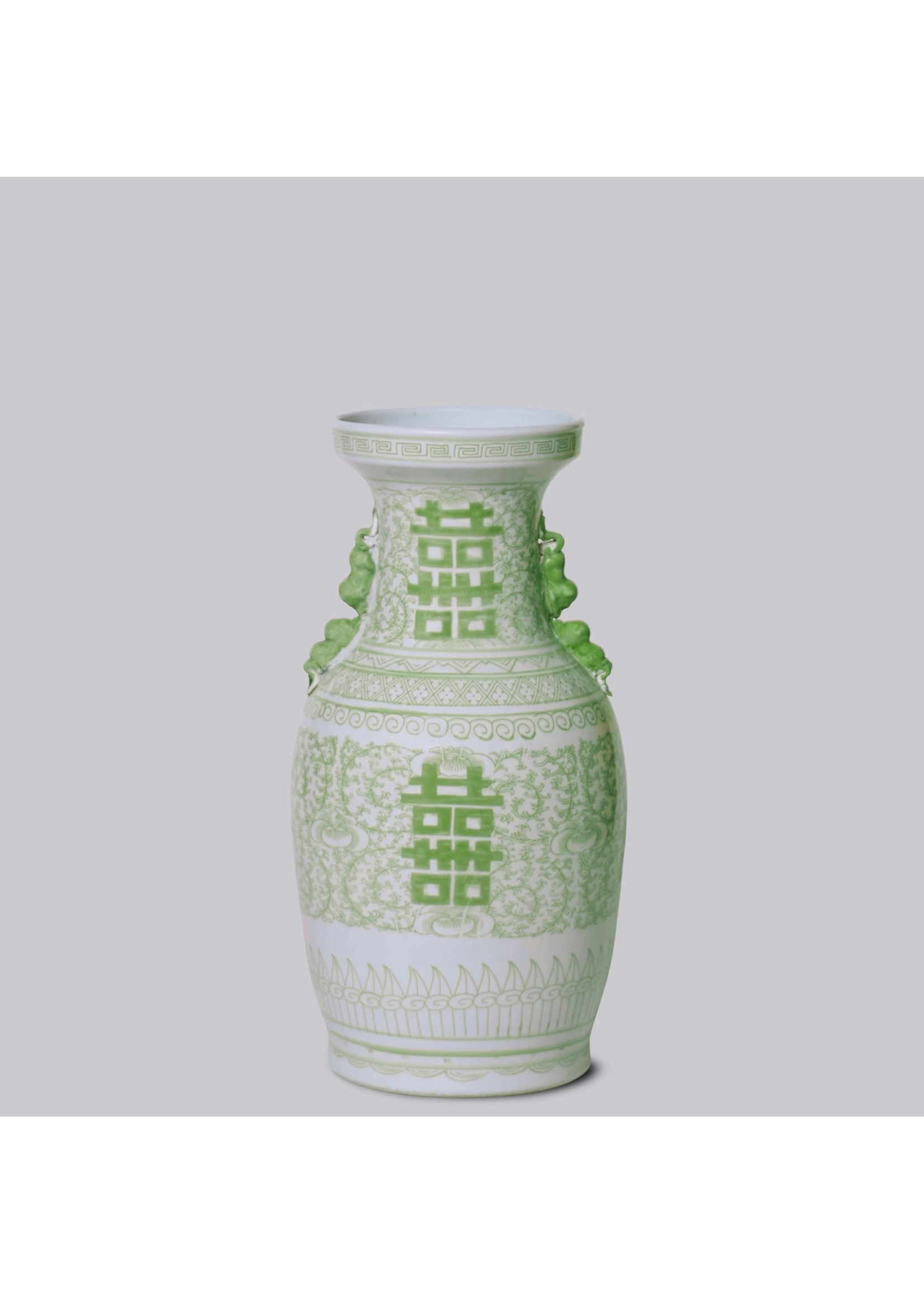 Jordans Double Happiness Green Lug Vase