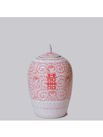 Jordans Double Happiness Red Finial Jar
