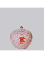 Jordans Double Happiness Red Squat Finial Jar