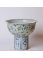 Jordans Green and Blue Large Footed Crane Bowl