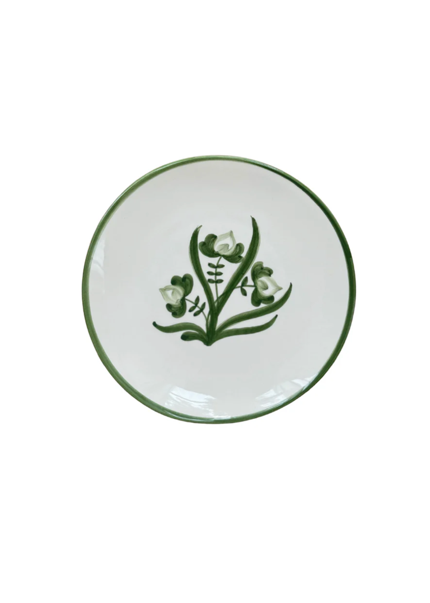 Provvista Lisbon Floral Salad Plate Green