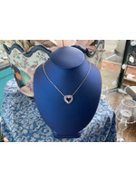 Jordans Purple CZ Heart Necklace 18in SS