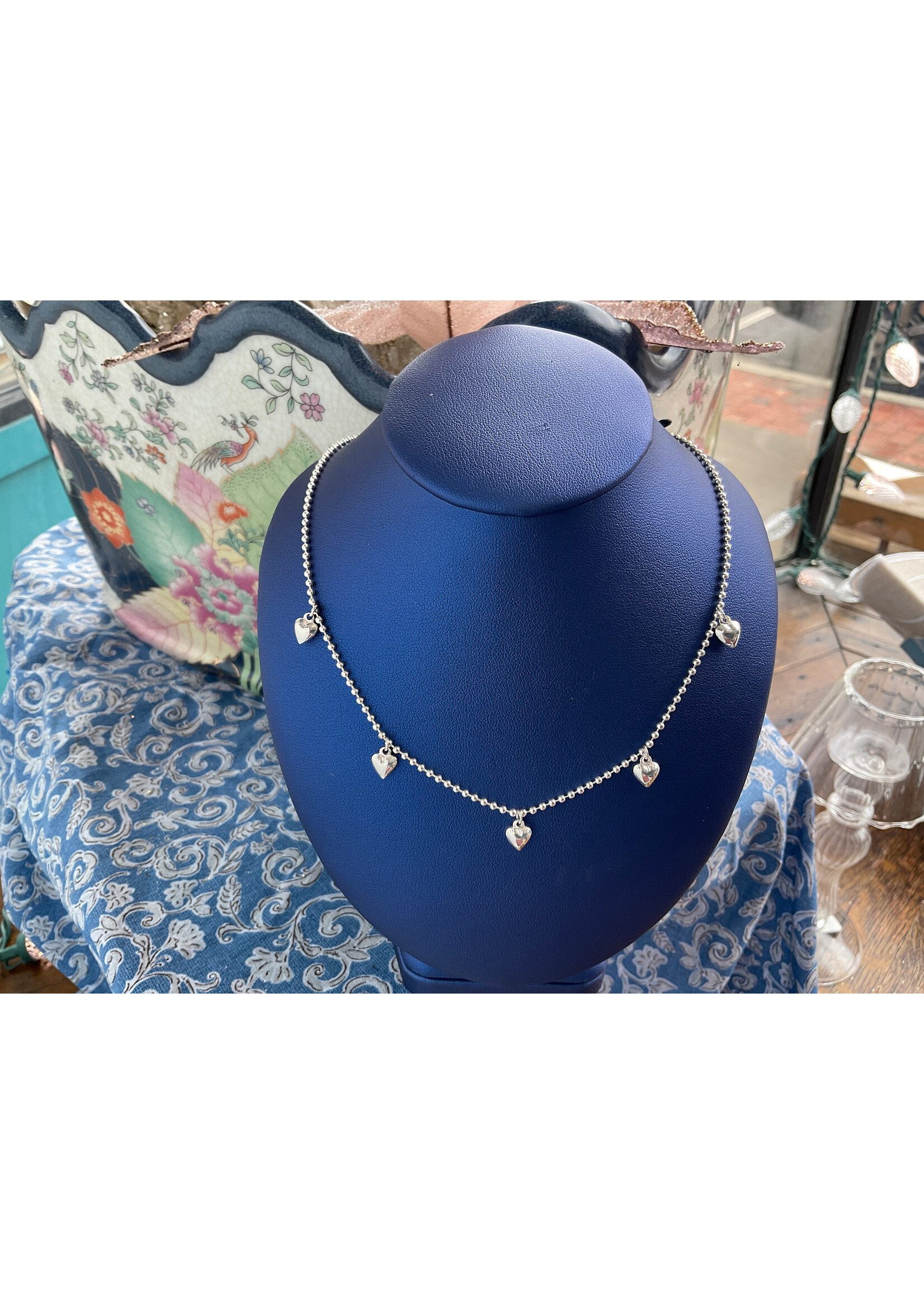Jordans 5 Station Beaded Heart Necklace SS