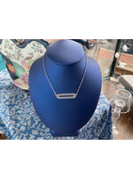 Jordans Pink MicroPave CZ Paperclip Necklace SS