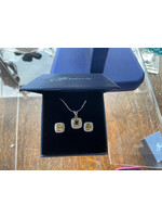 Jordans Gen Citrine and CZ Halo Set Sterling