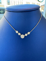 Jordans 5 Station Halo Necklace .5 cttw 10k
