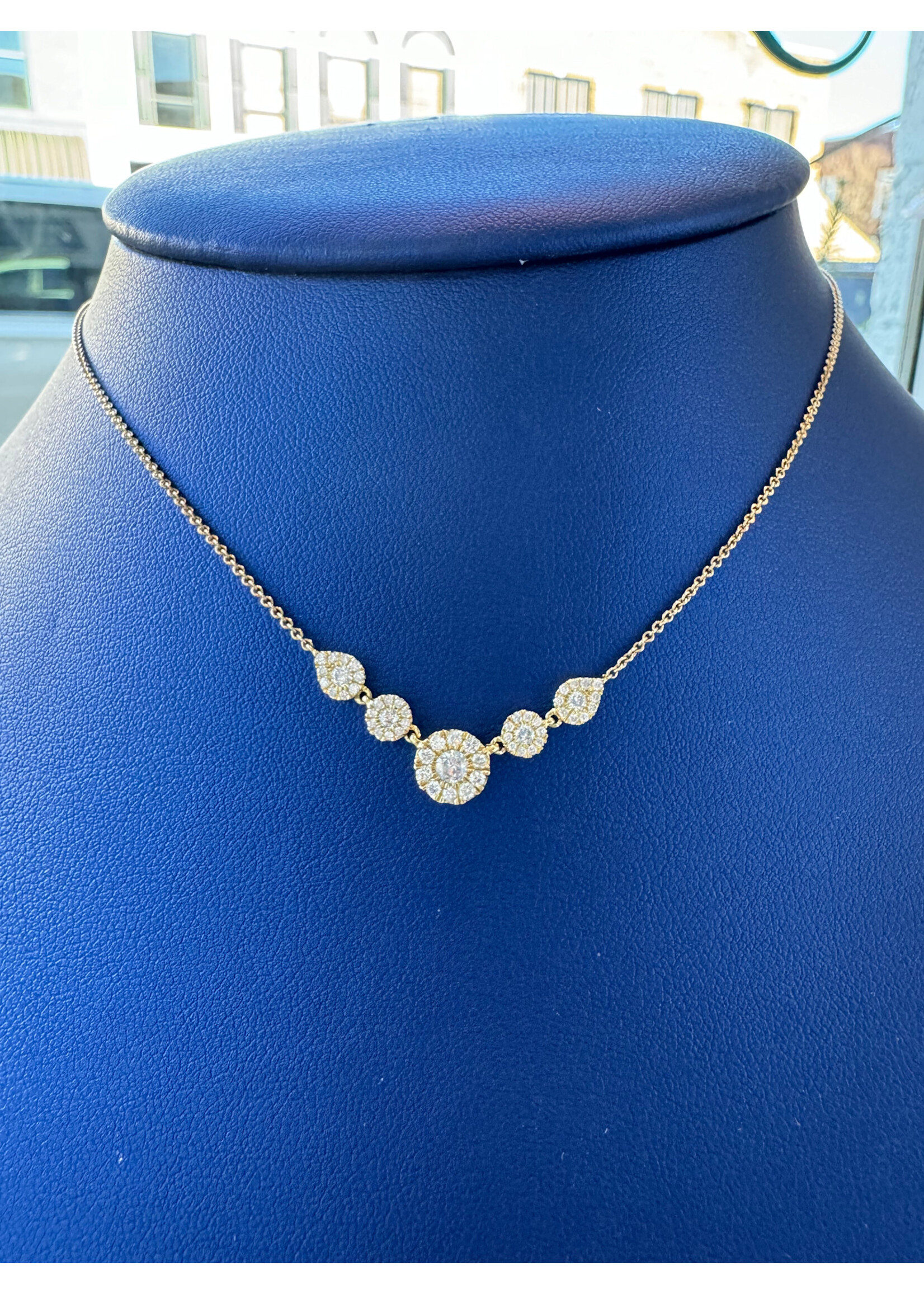 Jordans 5 Station Halo Necklace .5 cttw 10k