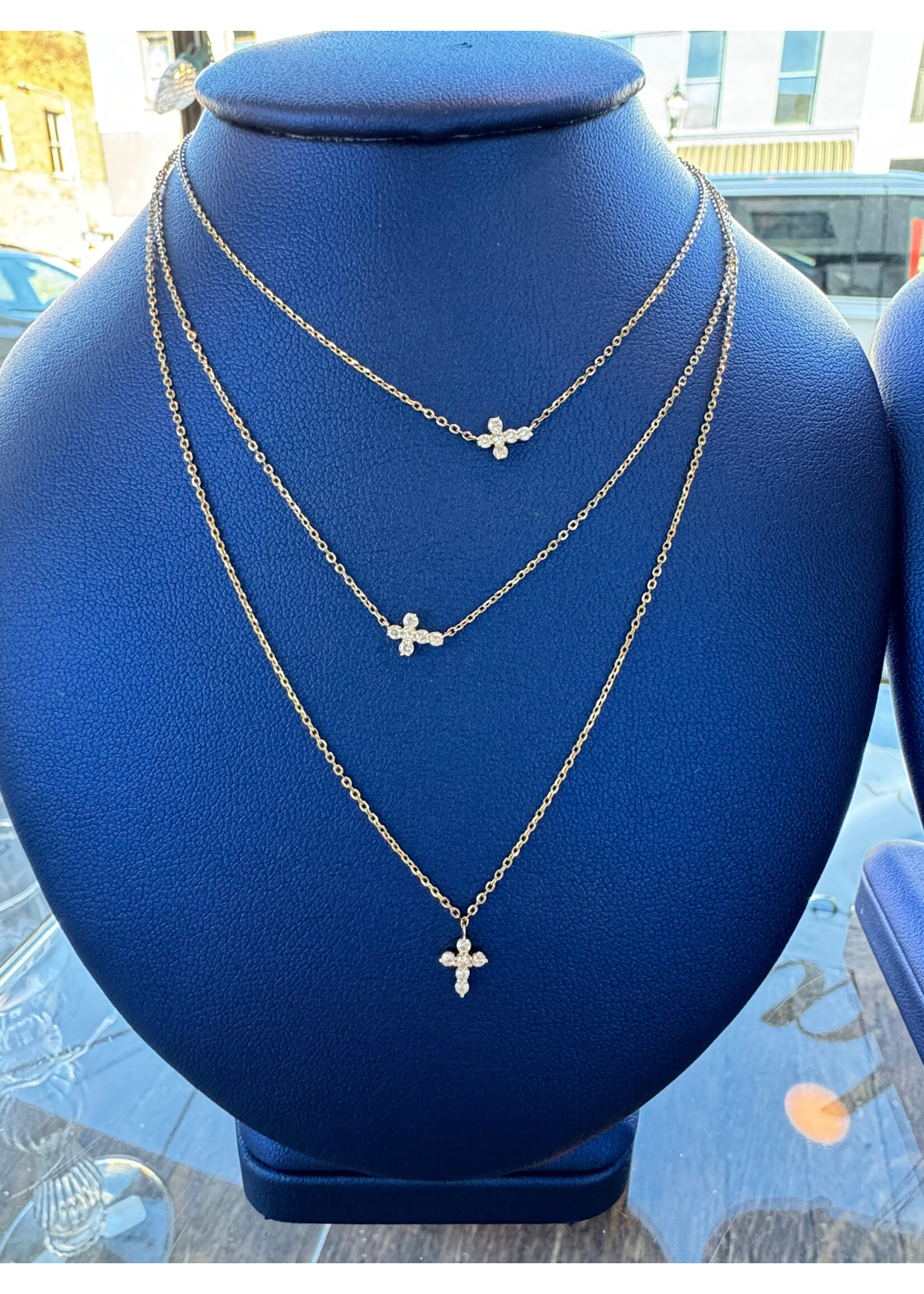 Jordans Jordans Signature Mini Cross Necklace 14k white .10