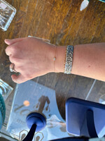 Jordans .10 ct Diamond Bezel Adj Bracelet 14k