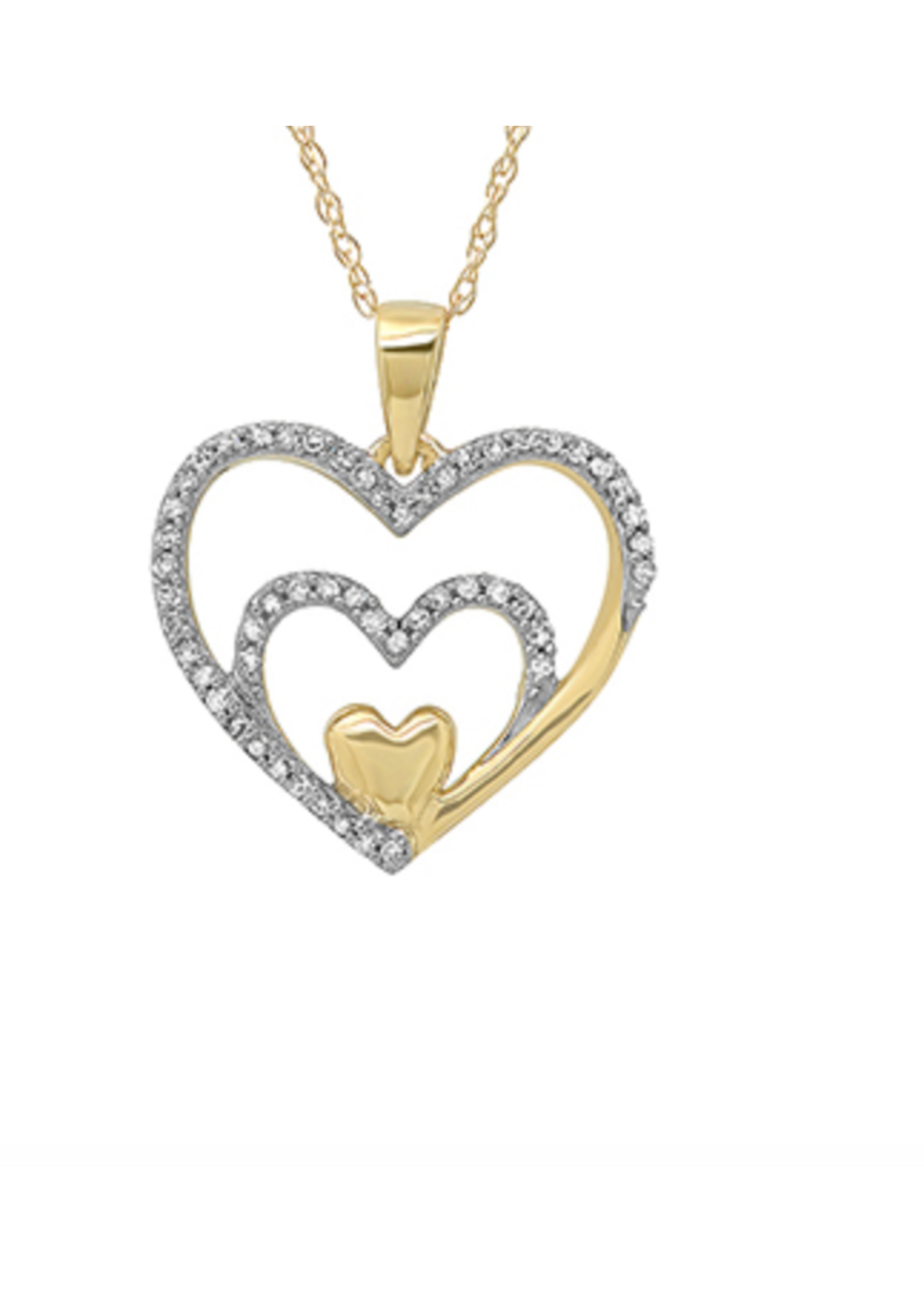 Jordans Triple Heart Necklace .50cttw 10k