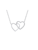 Jordans Double Heart SS and Diamond Necklace