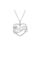 Jordans SS Mom Heart Diamond Necklace adj chain