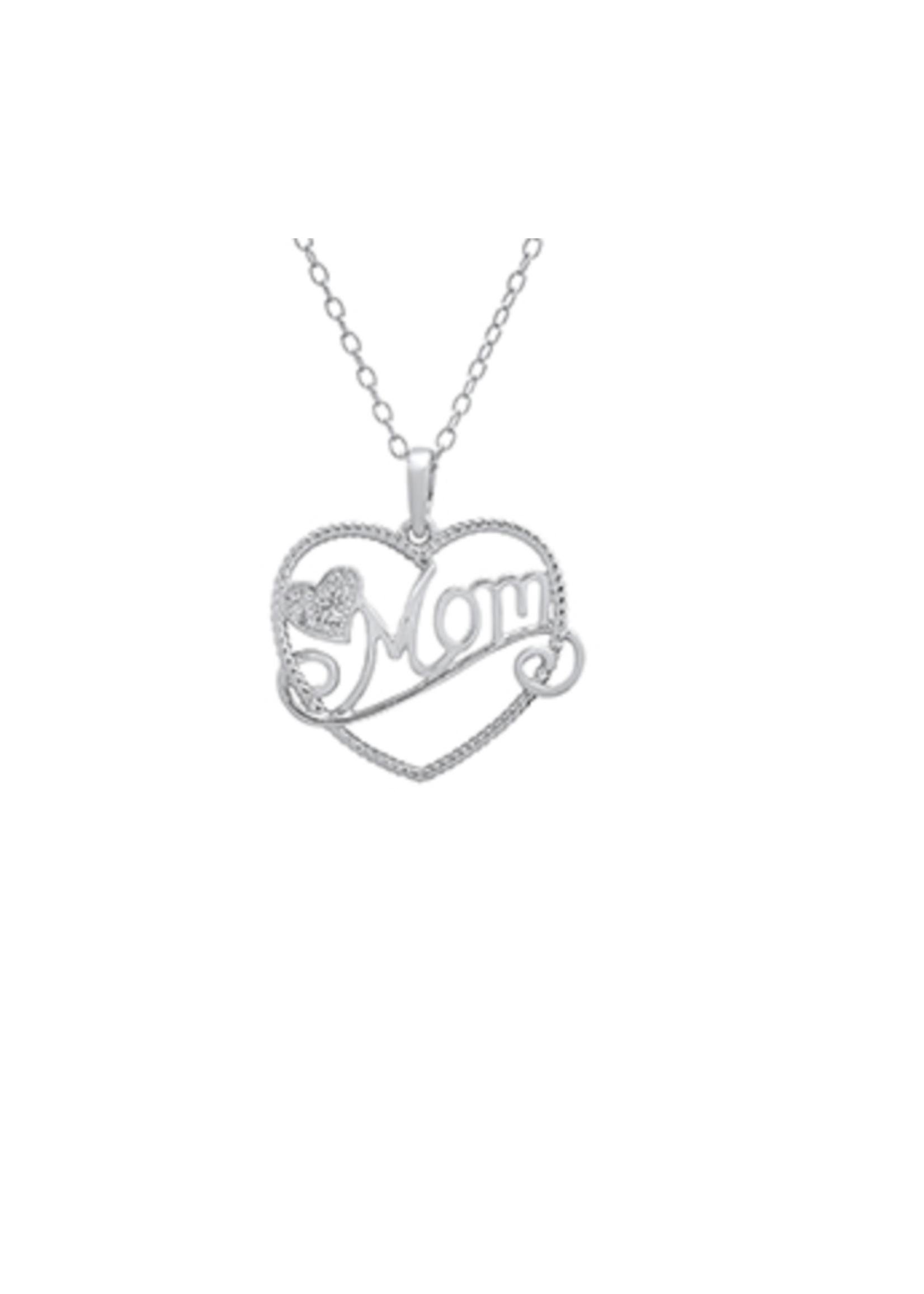 Jordans SS Mom Heart Diamond Necklace adj chain