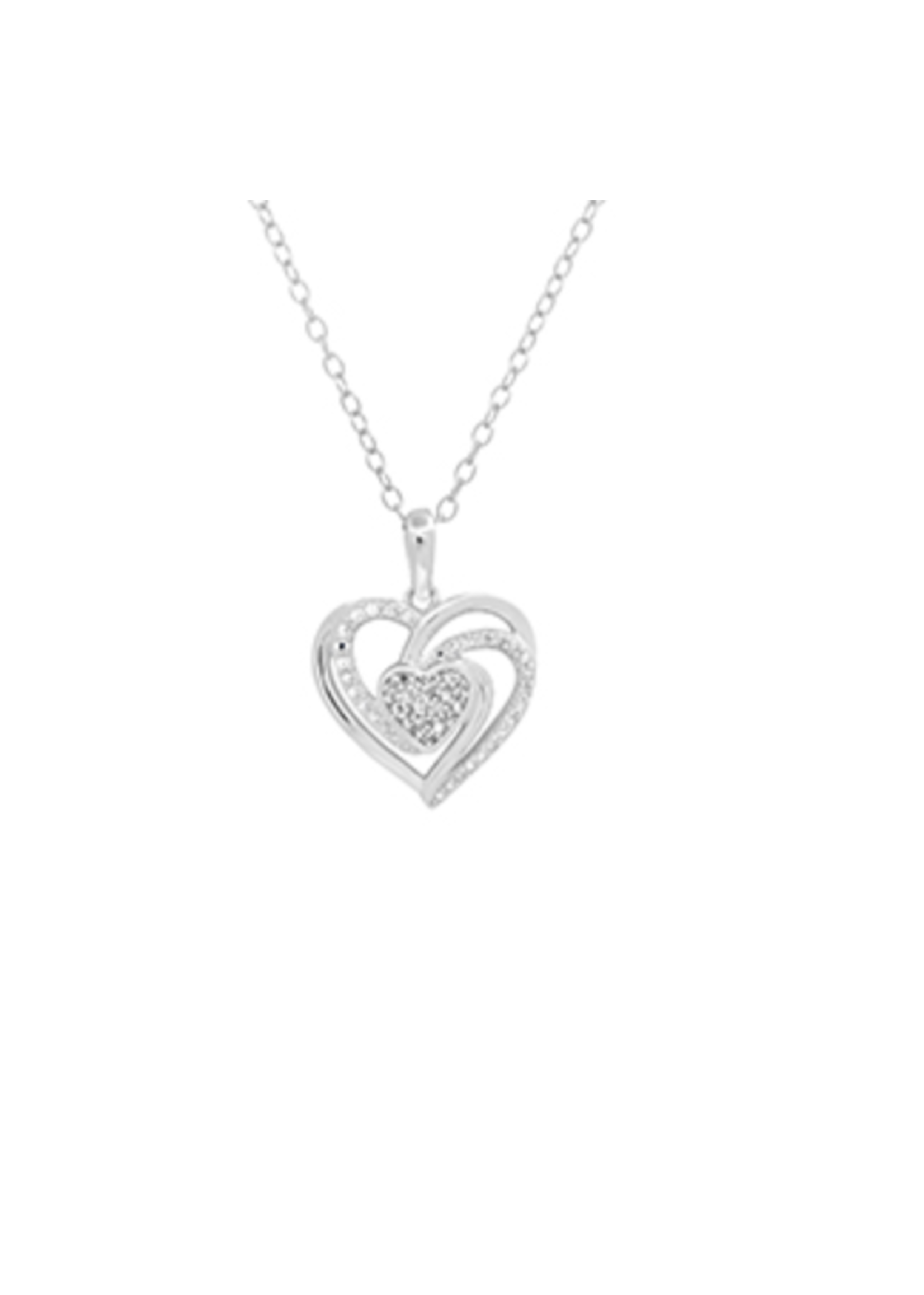 Jordans SS and Diamond Heart Necklace on Adj Chain