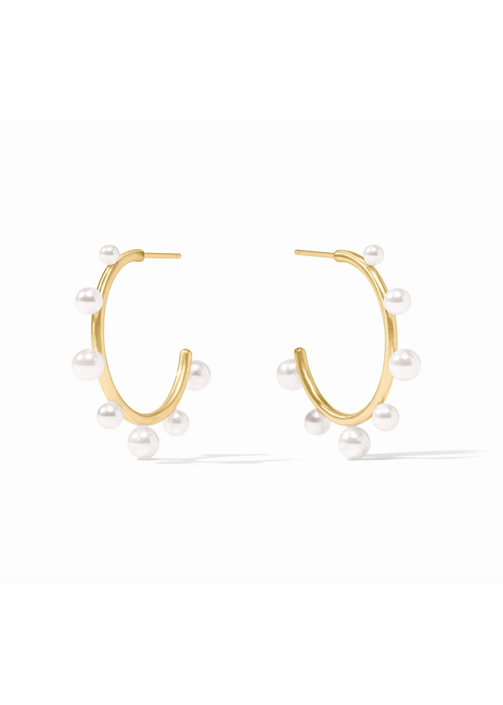 Julie Vos Hydra Stone Hoop Pearl Med