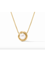 Julie Vos Wave Stone Delicate Necklace Pearl