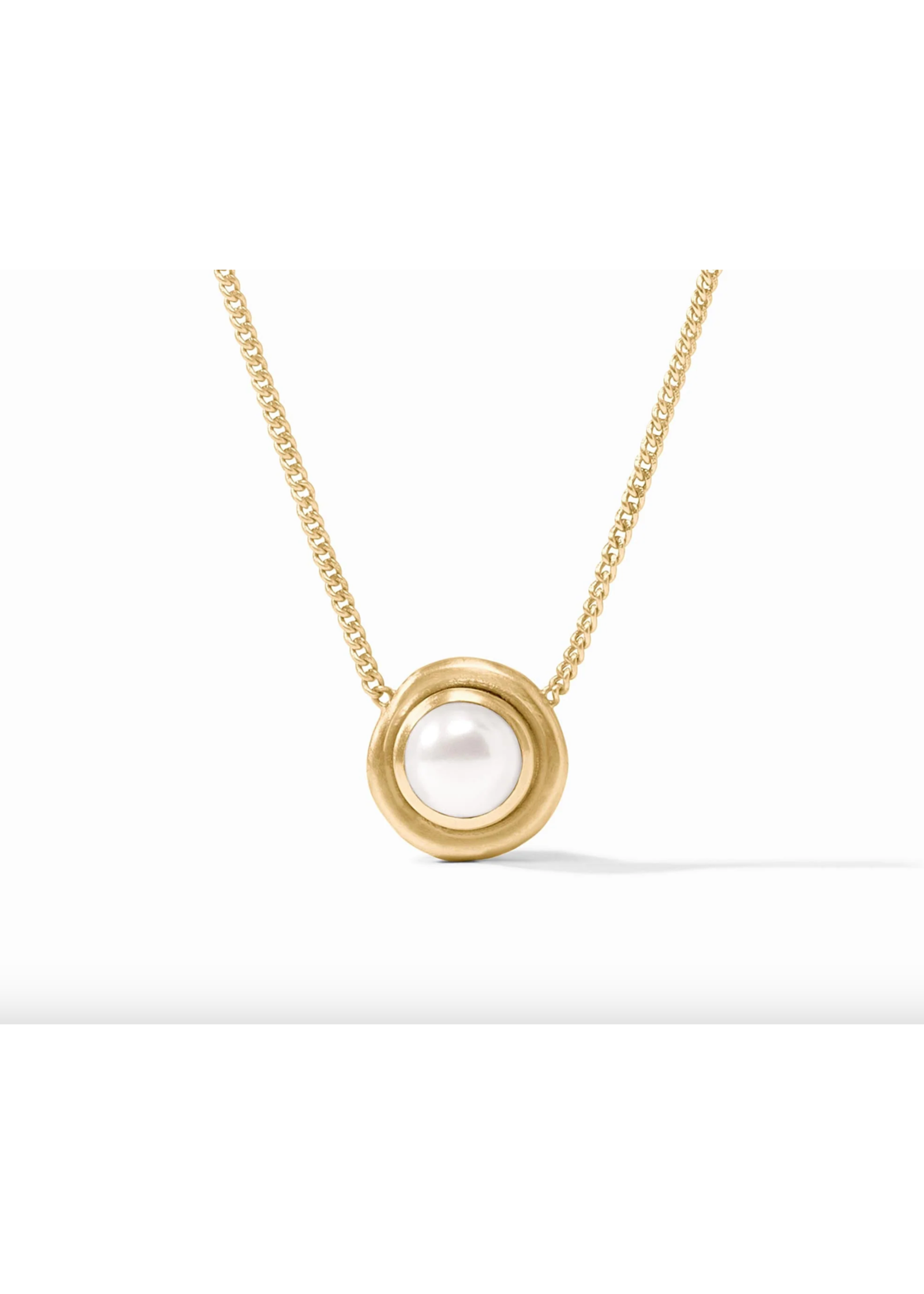 Julie Vos Wave Stone Delicate Necklace Pearl