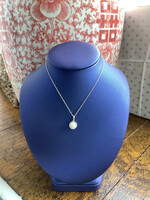 Jordans Sweet Pearl & Diamond Halo Necklace .12cttw 14k