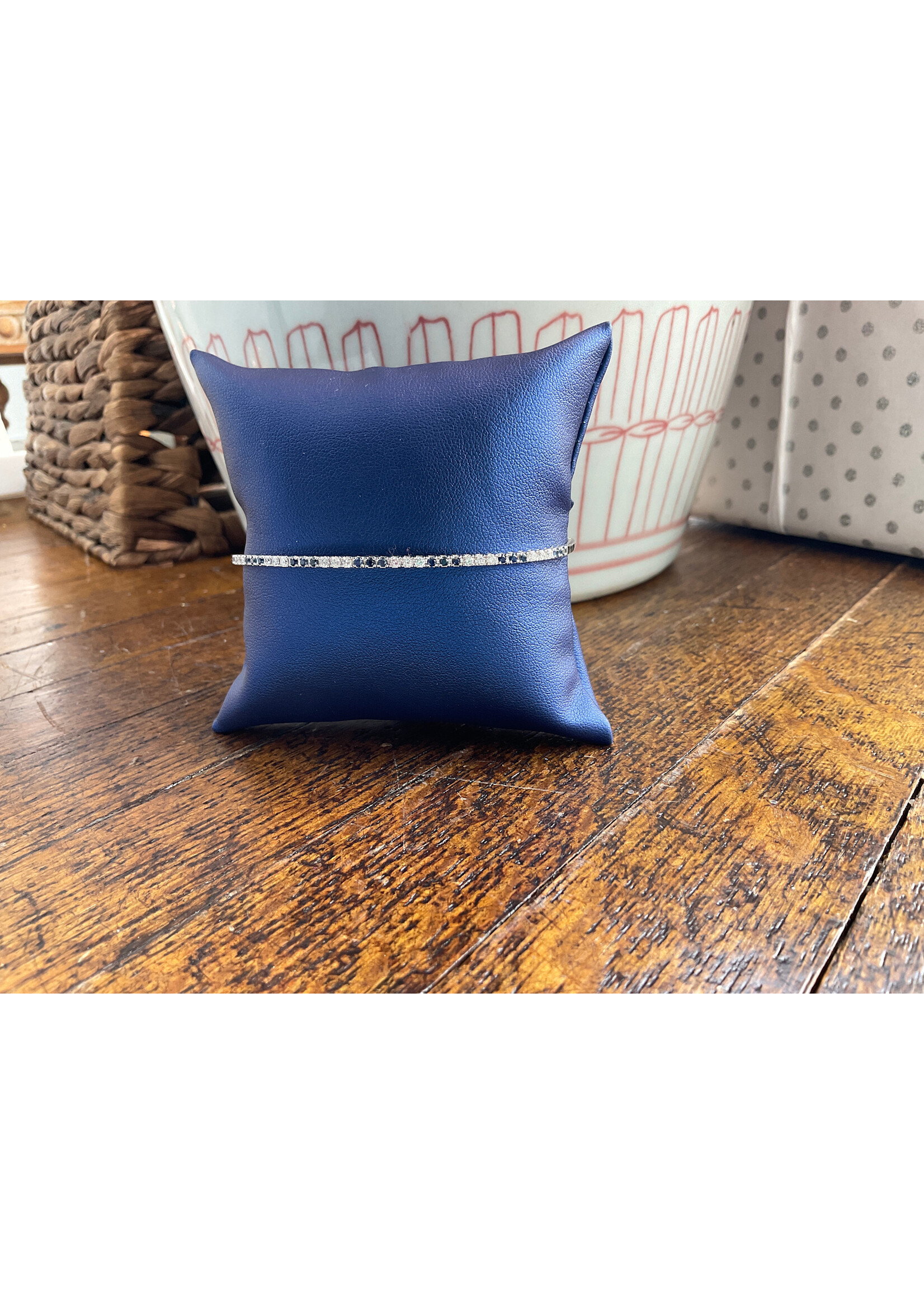 Jordans .50cttw Diamond and .55cttw Sapphire Bangle 14k