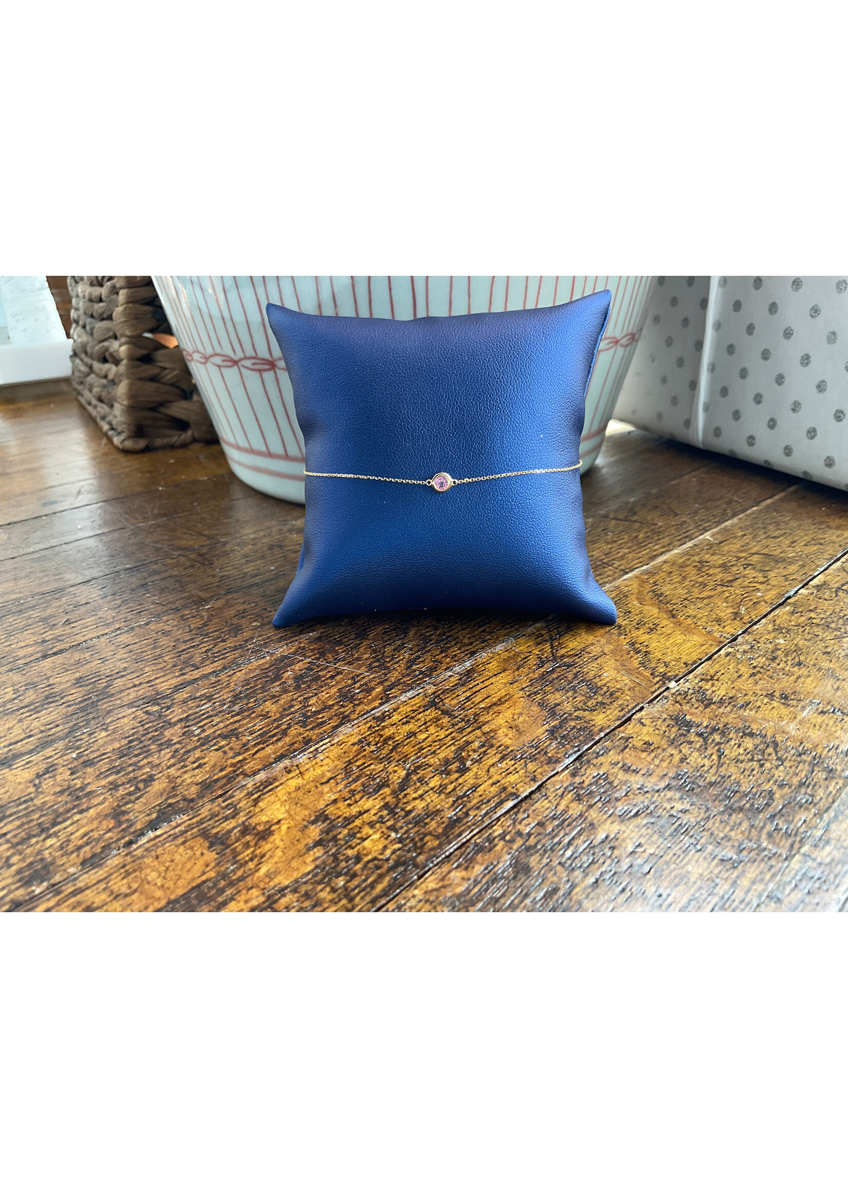 Jordans Bezel Set October Birthstone Bracelet ADJ 14k