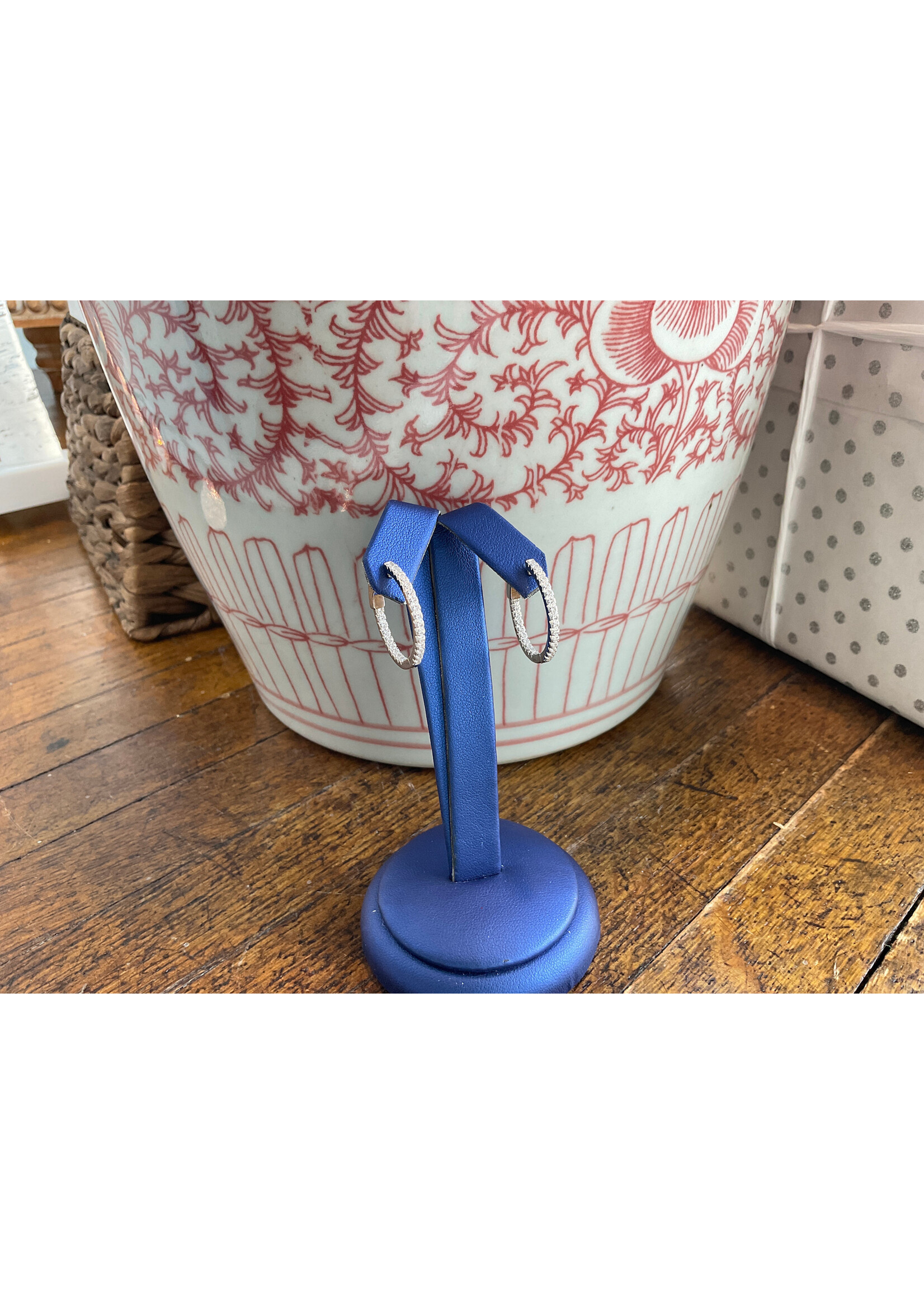 Jordans CZ Sterling 1in Round In and Out Hoops