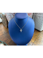 Jordans .50cttw Cross Pendant Necklace 14k on ADJ chain