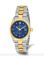 Charles Hubert Mens Two-tone Stainless Steel Navy Dial Watch