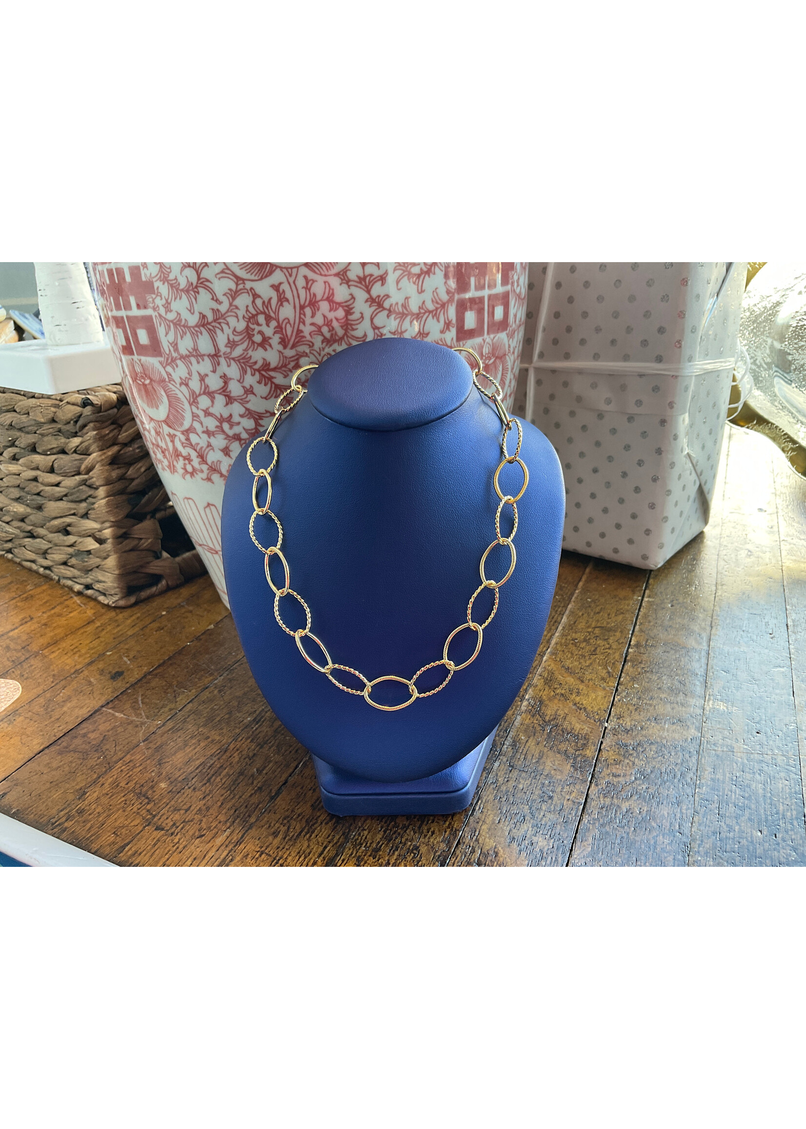 Jordans Forever Gold Oval Link 30in Necklace