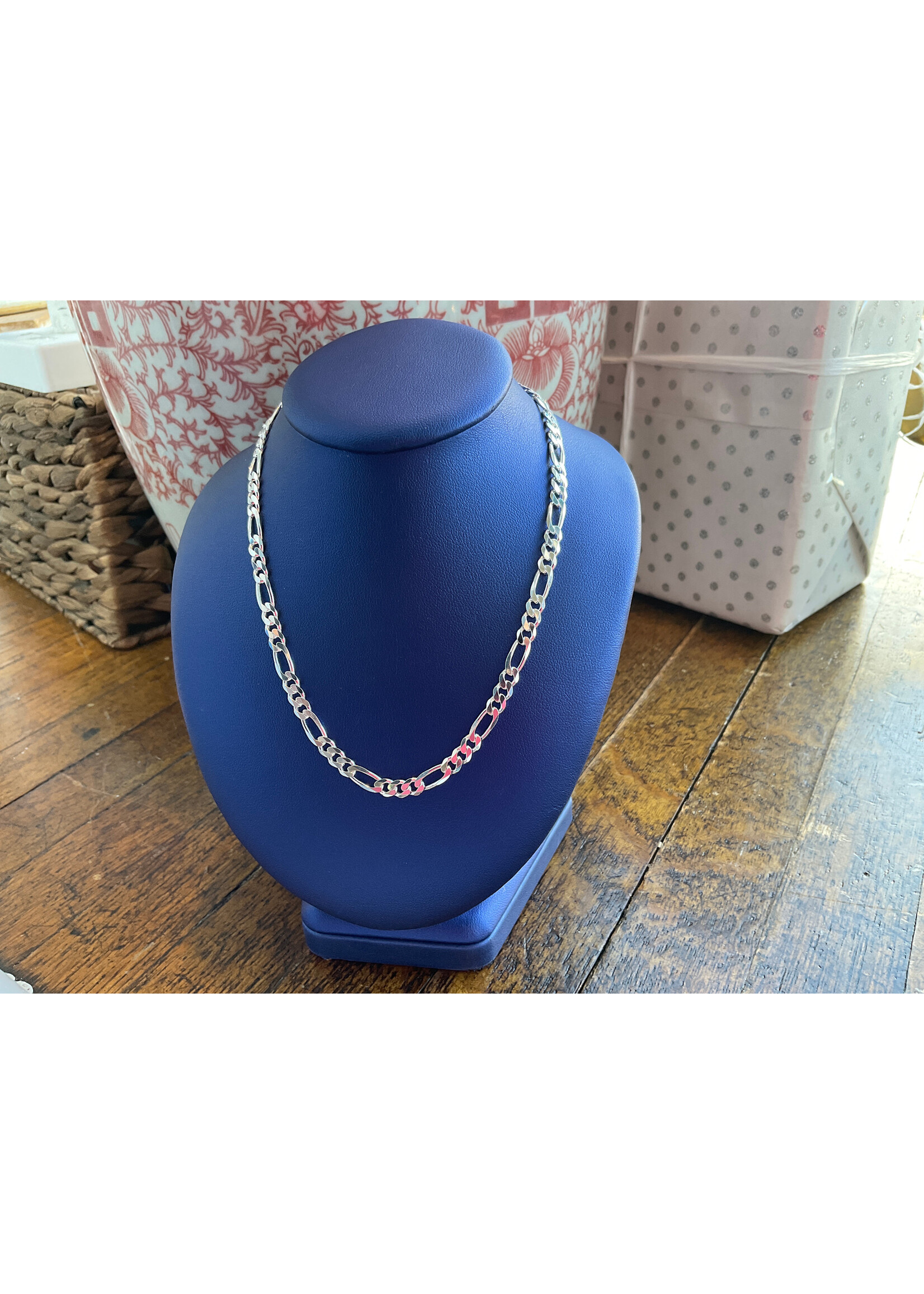 Jordans 4mm Sterling Figaro Chain 18in