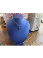 Jordans 10k Diamond and Turquoise Necklace 18in