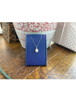 Jordans 10k Pear Opal and Diamond Necklace 18in