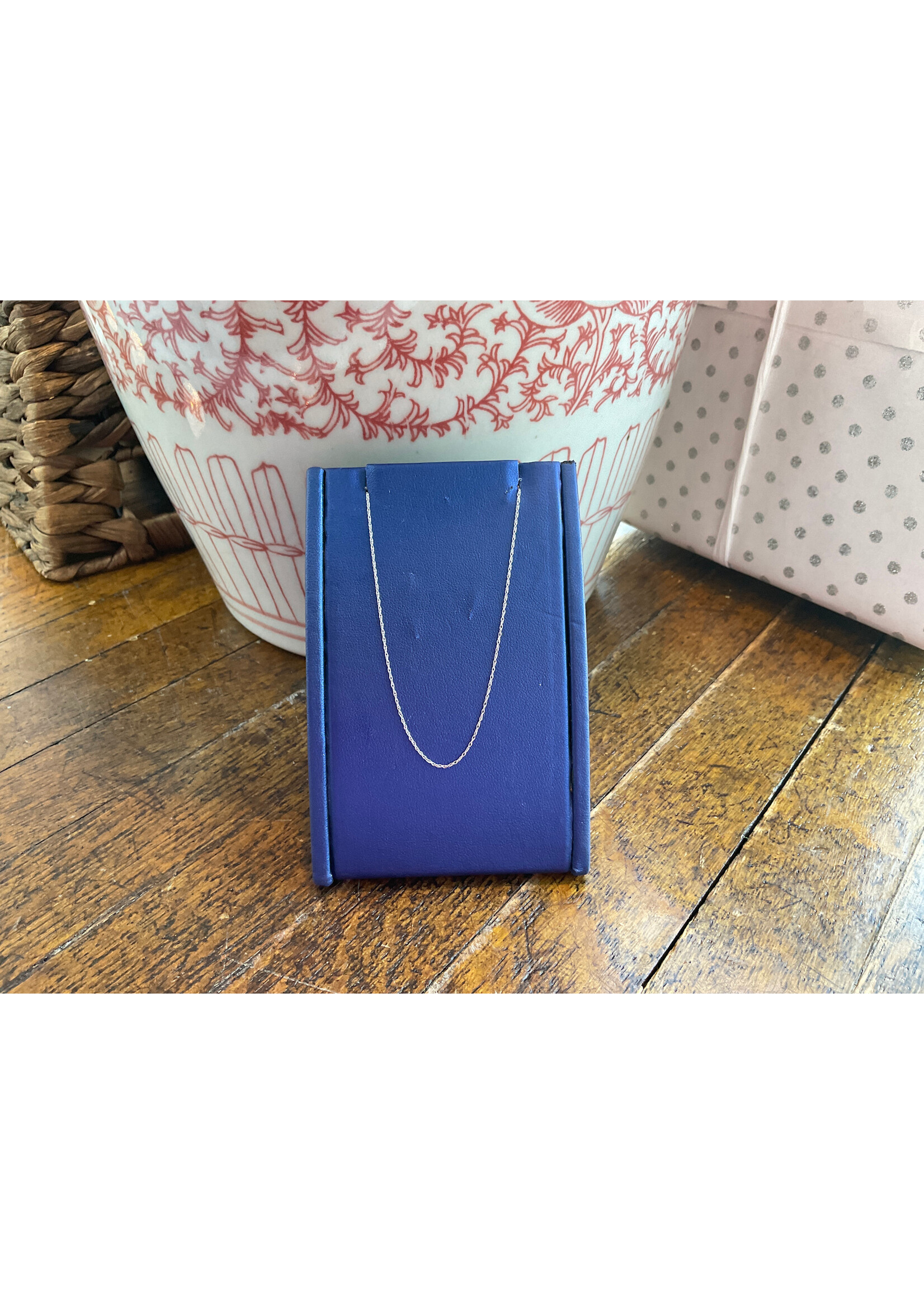 Jordans .6 mm 14k white gold Cable Chain 18in