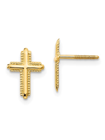 Jordans 14k Cross Screw back EZ back Earring